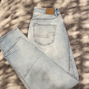 Distressed mom jeans